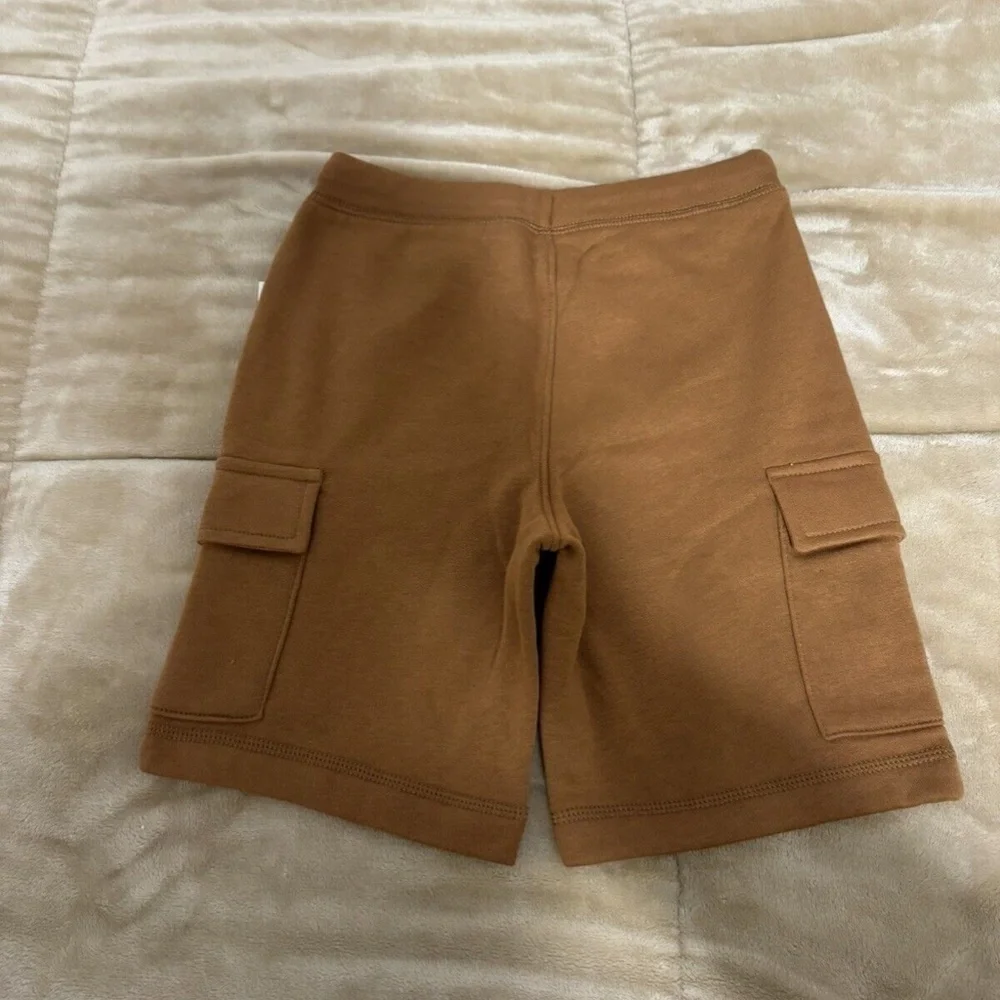 Old Navy NWT Medium (8) Solid Brown Fleece Cargo Jogger Shorts w/Drawstrings